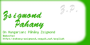 zsigmond pahany business card